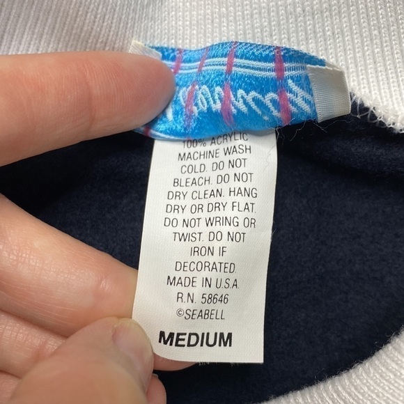 Vintage Maternity Christmas Teddy New Arrival Black Collared Sweatshirt Large - Picture 4 of 5